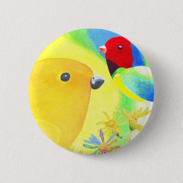 Fantastische vogels ronde button 5,7 cm