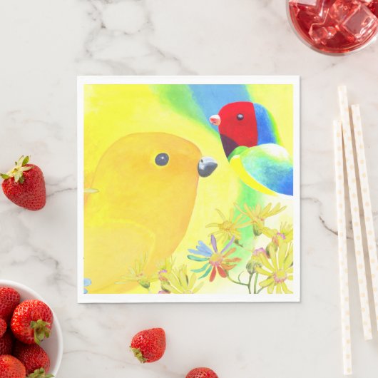 Fantastische vogels servet (Insitu)