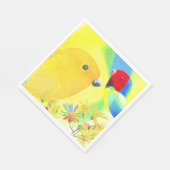 Fantastische vogels servet (Hoek)