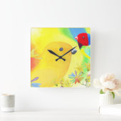 Fantastische vogels vierkante klok (Huis)