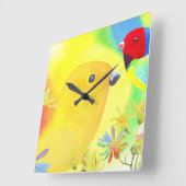 Fantastische vogels vierkante klok (Hoek)