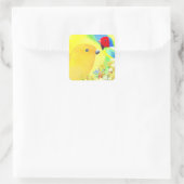 Fantastische vogels vierkante sticker (Tas)