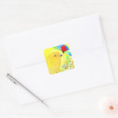 Fantastische vogels vierkante sticker (Envelop)