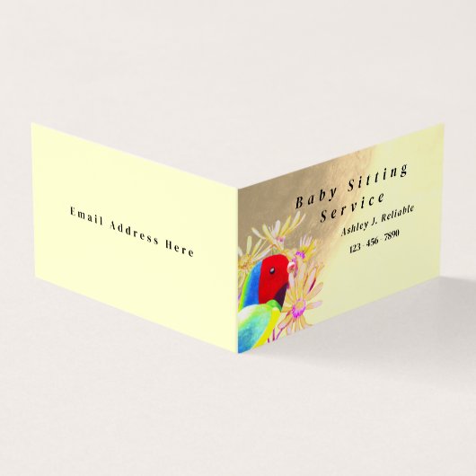 Fantastische vogels visitekaartje (Buitenkant)