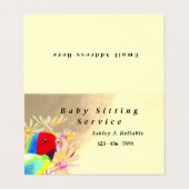 Fantastische vogels visitekaartje (Buitenkant ongevouwen)