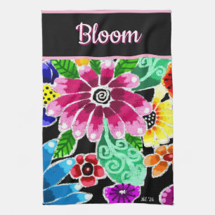 Fantastische Volkskunst Bloemen Bloemige Gepersona Theedoek