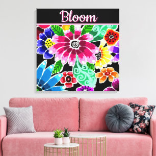 Fantastische Volkskunst Bloemen Bloemstuk Geperson Canvas Afdruk