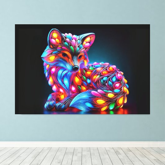 Fantastische vos canvas afdruk (Insitu (Houten vloer))