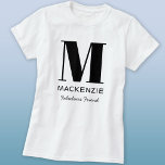Fantastische vriend monogram naam t-shirt<br><div class="desc">Moderne typografie minimalistische monogram naam ontwerp dat kan worden gewijzigd om te personaliseren. Ideaal voor de vrienden van de bruid bij de Bridal Shower of vrijgezellenfeest,  of als een leuk huwelijksfeest cadeau of geschenk.</div>