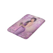 Fantastische vrouw met paarse bloemen Bath Mat (Gekanteld)