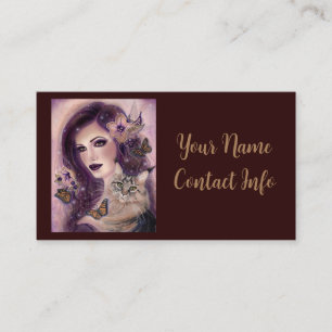 Fantastische vrouwen met een kat van Renee Lavoie Contactkaartje