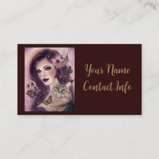 Fantastische vrouwen met een kat van Renee Lavoie Contactkaartje