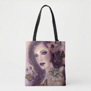 Fantastische vrouwen met een kat van Renee Lavoie Tote Bag