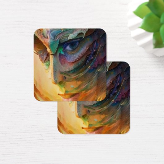 Fantastische vrouwenportret vierkante visitekaartjes (Bureau)