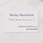 Fantastische waarde template voor evenementenplann visitekaartje (Achterkant)