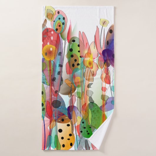 Fantastische Waterverf Floral Art Shower Curtain Badhanddoek (Badhanddoek)