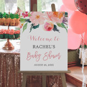 Fantastische Waterverf Floral Baby shower Sign Poster
