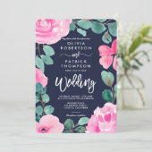 Fantastische waterverf foto bruiloft kaart (Staand voorkant)