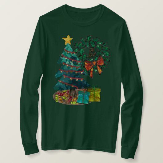 Fantastische Waterverf Kerst Gepersonaliseerd T-shirt (Design voorkant)