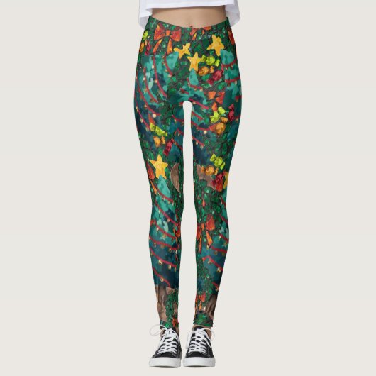 Fantastische Waterverf kerst Leggings (Voorkant)