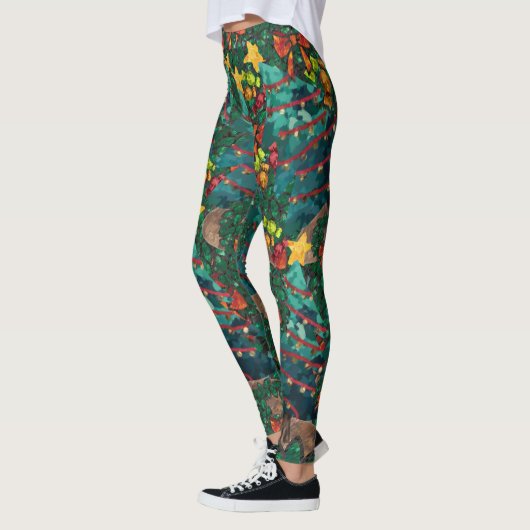 Fantastische Waterverf kerst Leggings (Links)
