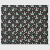 Fantastische Waterverf Kerstboom Cadeaupapier (Vlak)