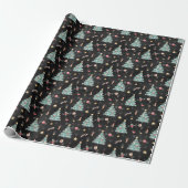 Fantastische Waterverf Kerstboom Cadeaupapier (Uitgerold)