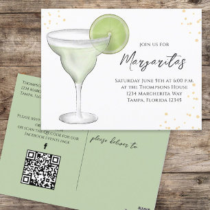 Fantastische Waterverf Margarita QR Code Facebook Briefkaart