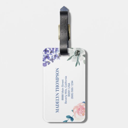 Fantastische Waterverf  naam Bagagelabel (Achterkant verticaal)