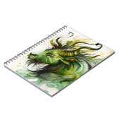 Fantastische Waterverf Qilin in Green en Gold Notitieboek (Linkerzijde)