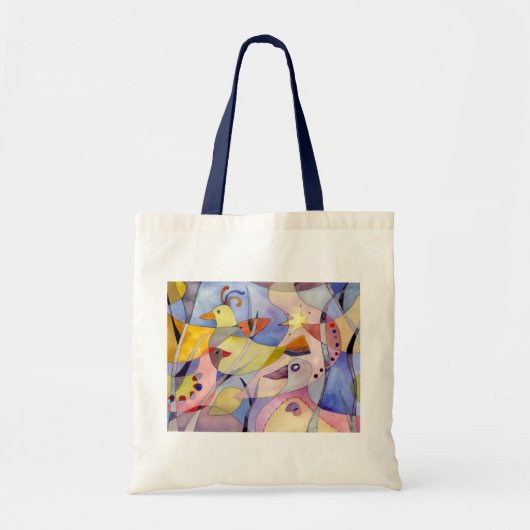 Fantastische Waterverf vogels Tote Bag (Voorkant)