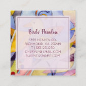 Fantastische Waterverf vogels Vierkante Visitekaartje (Achterkant)