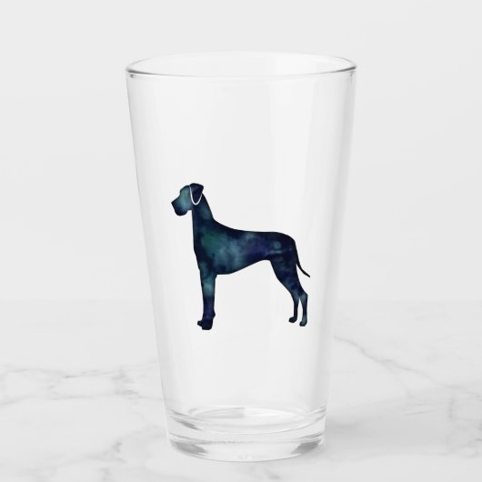 Fantastische Waterverf voor donkere honden Silhoue Glas (Voorkant)