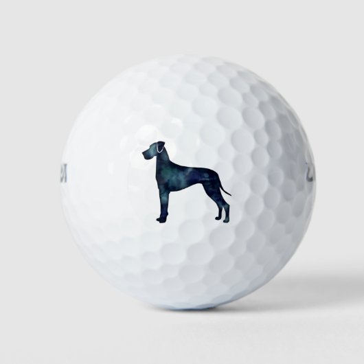 Fantastische Waterverf voor donkere honden Silhoue Golfballen (Voorkant)
