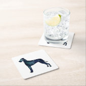 Fantastische Waterverf voor donkere honden Silhoue Kartonnen Onderzetters (Insitu)