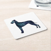 Fantastische Waterverf voor donkere honden Silhoue Kartonnen Onderzetters (Schuin)