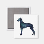 Fantastische Waterverf voor donkere honden Silhoue Magneet (Voorkant / Achterkant)