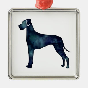 Fantastische Waterverf voor donkere honden Silhoue Metalen Ornament