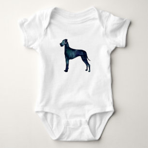 Fantastische Waterverf voor donkere honden Silhoue Romper