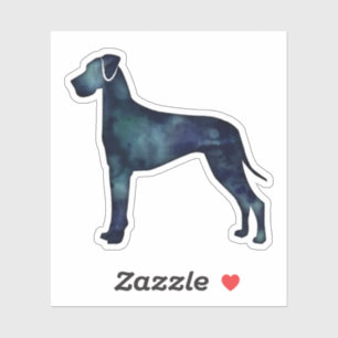 Fantastische Waterverf voor donkere honden Silhoue Sticker