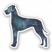 Fantastische Waterverf voor donkere honden Silhoue Sticker (Voorkant)