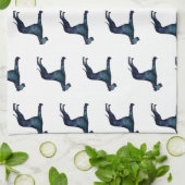 Fantastische Waterverf voor donkere honden Silhoue Theedoek (Gevouwen)