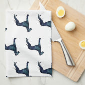 Fantastische Waterverf voor donkere honden Silhoue Theedoek (Quarter Fold)