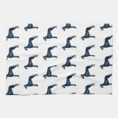 Fantastische Waterverf voor donkere honden Silhoue Theedoek (Horizontaal)