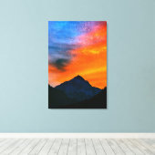 Fantastische wereld in bergen canvas afdruk (Insitu (Houten vloer))