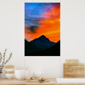 Fantastische wereld in bergen poster (Keuken)