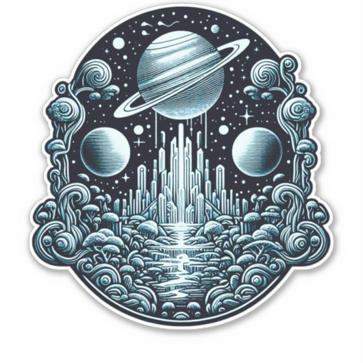 Fantastische werelden van de ruimte 408 sticker (Voorkant)