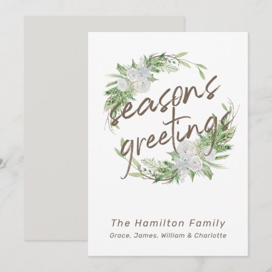 Fantastische witte kerst met kerstmis feestdagenkaart (Voorkant / Achterkant)