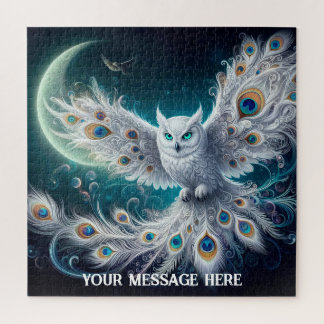 Fantastische witte uil legpuzzel