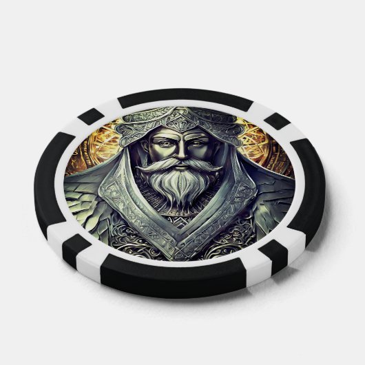 Fantastische Wizard Poker Chips, zwart gestreepte  Chips (Enkel)